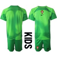Maglie da calcio Portogallo Portiere Prima Maglia Bambino Mondiali 2022 Manica Corta (+ Pantaloni corti)